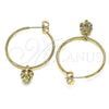 Argolla Mediana 02.63.2736.2.30 Oro Laminado, con Blanca Cristal, Pulido, Tono Dorado