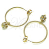 Argolla Mediana 02.63.2736.2.30 Oro Laminado, con Blanca Cristal, Pulido, Tono Dorado
