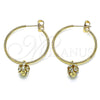 Argolla Mediana 02.63.2736.2.30 Oro Laminado, con Blanca Cristal, Pulido, Tono Dorado