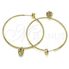 Argolla Mediana 02.63.2736.2.50 Oro Laminado, con Blanca Cristal, Pulido, Tono Dorado