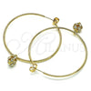 Argolla Mediana 02.63.2736.2.50 Oro Laminado, con Blanca Cristal, Pulido, Tono Dorado