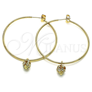 Argolla Mediana 02.63.2736.2.50 Oro Laminado, con Blanca Cristal, Pulido, Tono Dorado