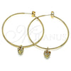 Argolla Mediana 02.63.2736.2.50 Oro Laminado, con Blanca Cristal, Pulido, Tono Dorado