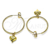 Argolla Mediana 02.63.2737.30 Oro Laminado, Diseño de Corazón, Pulido, Tono Dorado