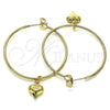 Argolla Mediana 02.63.2737.40 Oro Laminado, Diseño de Corazón, Pulido, Tono Dorado
