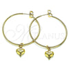 Argolla Mediana 02.63.2737.40 Oro Laminado, Diseño de Corazón, Pulido, Tono Dorado