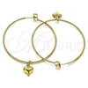 Argolla Grande 02.63.2737.50 Oro Laminado, Diseño de Corazón, Pulido, Tono Dorado
