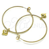 Argolla Grande 02.63.2737.50 Oro Laminado, Diseño de Corazón, Pulido, Tono Dorado