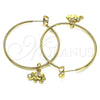 Argolla Mediana 02.63.2739.40 Oro Laminado, Diseño de Elefante, Pulido, Tono Dorado