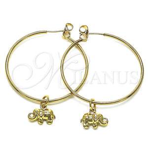 Argolla Mediana 02.63.2739.40 Oro Laminado, Diseño de Elefante, Pulido, Tono Dorado