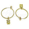 Argolla Mediana 02.63.2740.30 Oro Laminado, Diseño de Osito, Pulido, Tono Dorado