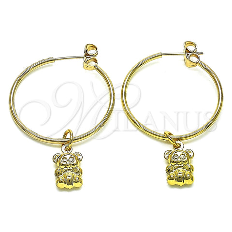 Argolla Mediana 02.63.2740.30 Oro Laminado, Diseño de Osito, Pulido, Tono Dorado