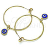 Argolla Mediana 02.63.2743.40 Oro Laminado, Diseño de Ojo Griego, Resinado Azul, Tono Dorado