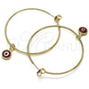 Argolla Grande 02.63.2743.1.50 Oro Laminado, Diseño de Ojo Griego, Resinado Rojo, Tono Dorado