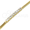 Pulsera Elegante 03.283.0134.07 Oro Laminado, con Blanca Zirconia Cubica, Pulido, Tono Dorado (05 MM Thickness, 7 Inches Length)