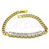 Pulsera Elegante 03.283.0134.07 Oro Laminado, con Blanca Zirconia Cubica, Pulido, Tono Dorado (05 MM Thickness, 7 Inches Length)