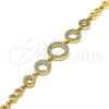 Pulsera Elegante 03.283.0146.07 Oro Laminado, con Blanca Micro Pave, Pulido, Tono Dorado (05 MM Thickness, 7 Inches Length)