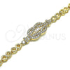 Pulsera Elegante 03.283.0149.07 Oro Laminado, Diseño de Baguette, con Blanca Zirconia Cubica and Blanca Micro Pave, Pulido, Tono Dorado (06 MM Thickness, 7 Inches Length)