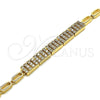 Pulsera Elegante 03.283.0154.08 Oro Laminado, con Blanca Micro Pave, Pulido, Tono Dorado (04 MM Thickness, 8 Inches Length)
