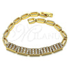 Pulsera Elegante 03.283.0154.08 Oro Laminado, con Blanca Micro Pave, Pulido, Tono Dorado (04 MM Thickness, 8 Inches Length)