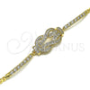 Pulsera Elegante 03.283.0155.07 Oro Laminado, con Blanca Micro Pave, Pulido, Tono Dorado (04 MM Thickness, 7 Inches Length)