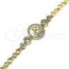 Pulsera Elegante 03.283.0158.07 Oro Laminado, Diseño de Corona y Gota, con Blanca Zirconia Cubica and Blanca Micro Pave, Pulido, Tono Dorado (04 MM Thickness, 7 Inches Length)