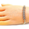 Pulsera Elegante 03.283.0163.07 Oro Laminado, con Blanca Zirconia Cubica, Pulido, Tono Dorado (06 MM Thickness, 7 Inches Length)