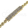 Pulsera Elegante 03.283.0163.07 Oro Laminado, con Blanca Zirconia Cubica, Pulido, Tono Dorado (06 MM Thickness, 7 Inches Length)