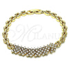 Pulsera Elegante 03.283.0163.07 Oro Laminado, con Blanca Zirconia Cubica, Pulido, Tono Dorado (06 MM Thickness, 7 Inches Length)
