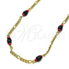 Gargantilla Elegante 03.64.0132.18 Oro Laminado, con Negro Cristal, Pulido, Tono Dorado (03 MM Thickness, 18 Inches Length)