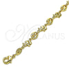 Pulsera Elegante 03.326.0025.07 Oro Laminado, Diseño de Elefante y Paperclip, Pulido, Tono Dorado (06 MM Thickness, 7 Inches Length)