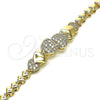 Pulsera Elegante 03.283.0168.08 Oro Laminado, Diseño de Corazón, con Blanca Micro Pave, Pulido, Tono Dorado (05 MM Thickness, 8 Inches Length)