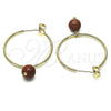 Argolla Mediana 02.63.2744.30 Oro Laminado, con Onix Negro Goldstone Venturina, Pulido, Tono Dorado