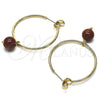 Argolla Mediana 02.63.2744.30 Oro Laminado, con Onix Negro Goldstone Venturina, Pulido, Tono Dorado