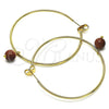 Argolla Grande 02.63.2744.50 Oro Laminado, con Onix Negro Goldstone Venturina, Pulido, Tono Dorado