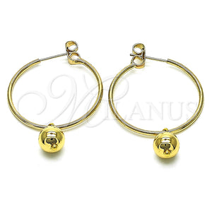 Argolla Mediana 02.63.2744.2.30 Oro Laminado, Pulido, Tono Dorado