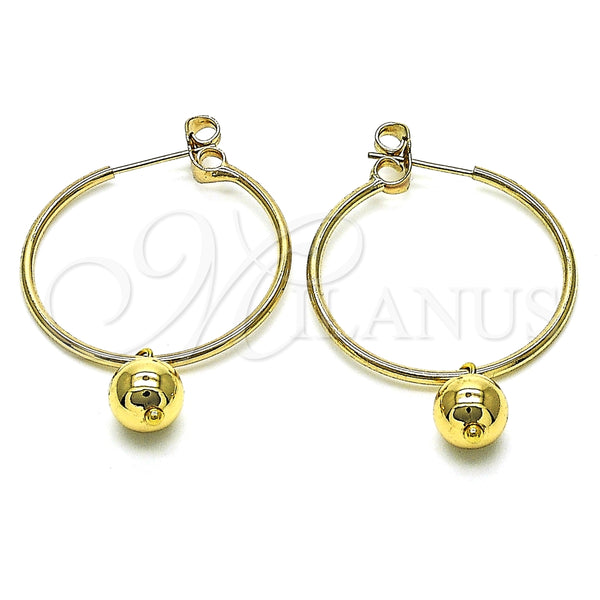 Argolla Mediana 02.63.2744.2.30 Oro Laminado, Pulido, Tono Dorado