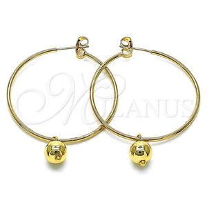 Argolla Mediana 02.63.2744.2.40 Oro Laminado, Pulido, Tono Dorado