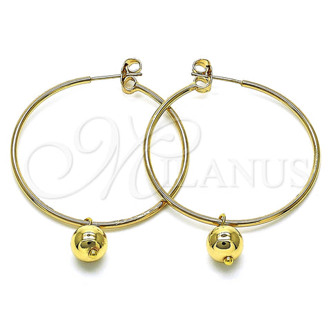 Argolla Mediana 02.63.2744.2.40 Oro Laminado, Pulido, Tono Dorado