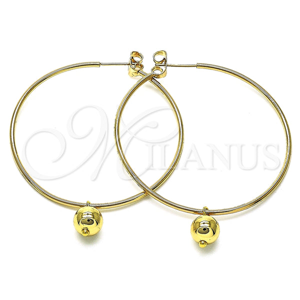 Argolla Mediana 02.63.2744.2.50 Oro Laminado, Pulido, Tono Dorado