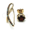 Earcuff 02.210.0674 Oro Laminado, con Multicolor Micro Pave and Granate Zirconia Cubica, Pulido, Tono Dorado