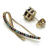 Earcuff 02.210.0674 Oro Laminado, con Multicolor Micro Pave and Granate Zirconia Cubica, Pulido, Tono Dorado
