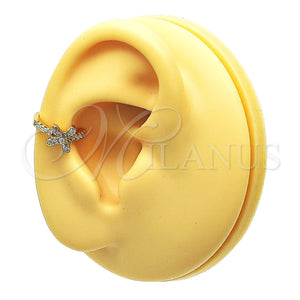 Earcuff 02.213.0376 Oro Laminado, Diseño de Mariposa, con Blanca Micro Pave, Pulido, Tono Dorado