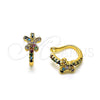 Earcuff 02.213.0376.1 Oro Laminado, Diseño de Mariposa, con Multicolor Micro Pave, Pulido, Tono Dorado