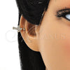 Earcuff 02.213.0377 Oro Laminado, Diseño de Cruz, con Blanca Micro Pave, Pulido, Tono Dorado