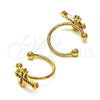 Earcuff 02.213.0377 Oro Laminado, Diseño de Cruz, con Blanca Micro Pave, Pulido, Tono Dorado