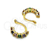 Earcuff 02.213.0378 Oro Laminado, con Multicolor Zirconia Cubica, Pulido, Tono Dorado
