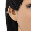 Earcuff 02.213.0379 Oro Laminado, Diseño de Infinito, con Multicolor Micro Pave, Pulido, Tono Dorado