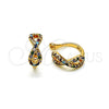 Earcuff 02.213.0379 Oro Laminado, Diseño de Infinito, con Multicolor Micro Pave, Pulido, Tono Dorado