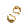 Earcuff 02.213.0379 Oro Laminado, Diseño de Infinito, con Multicolor Micro Pave, Pulido, Tono Dorado